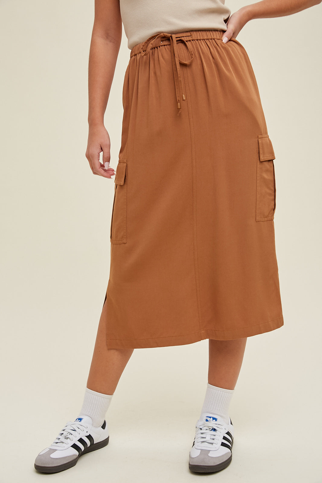 Cargo Midi Skirt in Bronze