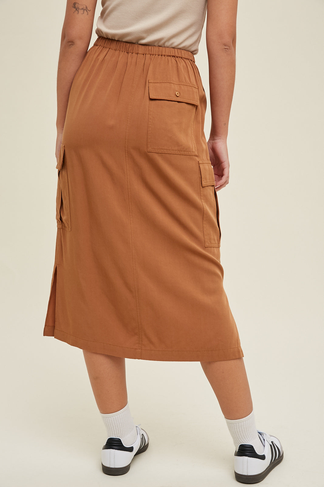 Cargo Midi Skirt in Bronze