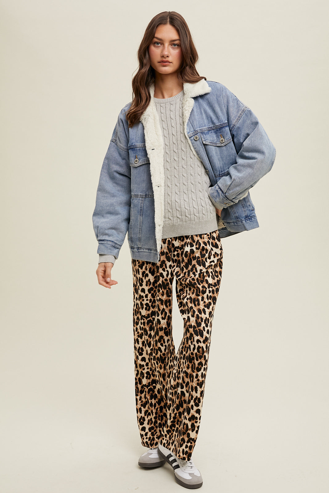 Leopard Print Drawstring Pants