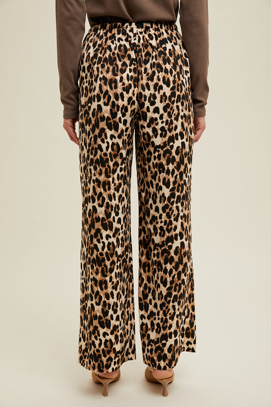 Leopard Print Drawstring Pants