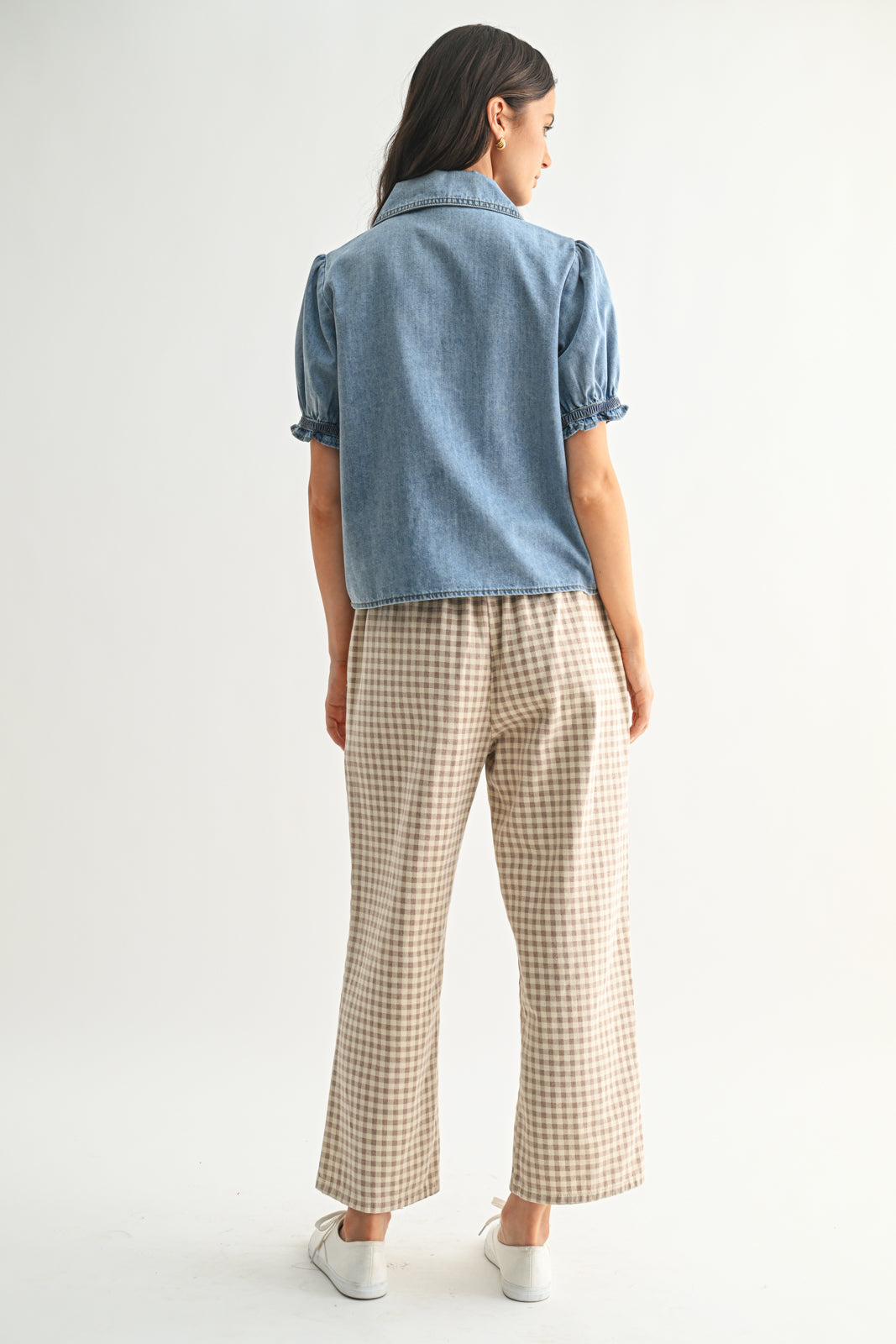 Collared Denim Blouse