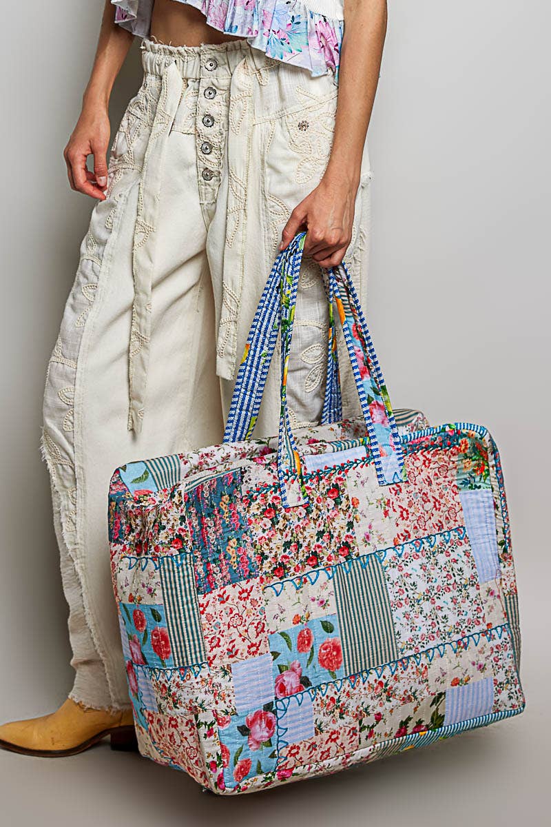 Trompe L’oeil Patchwork Structured Quilted Tote Bag