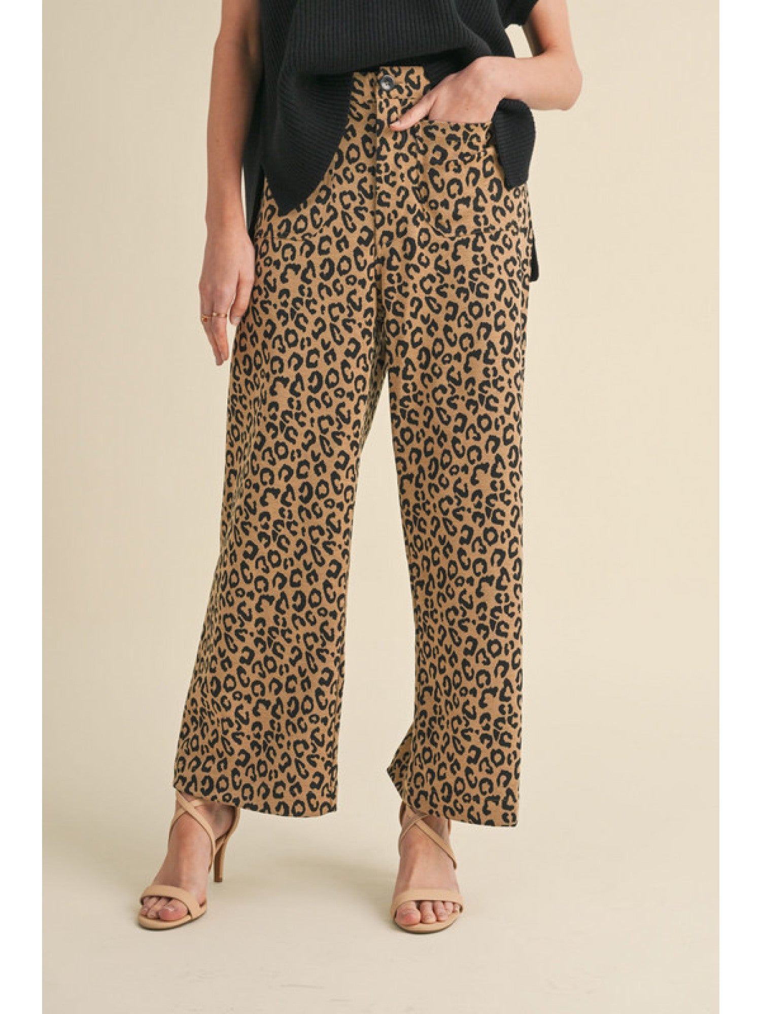 Leopard Wide Leg Pants