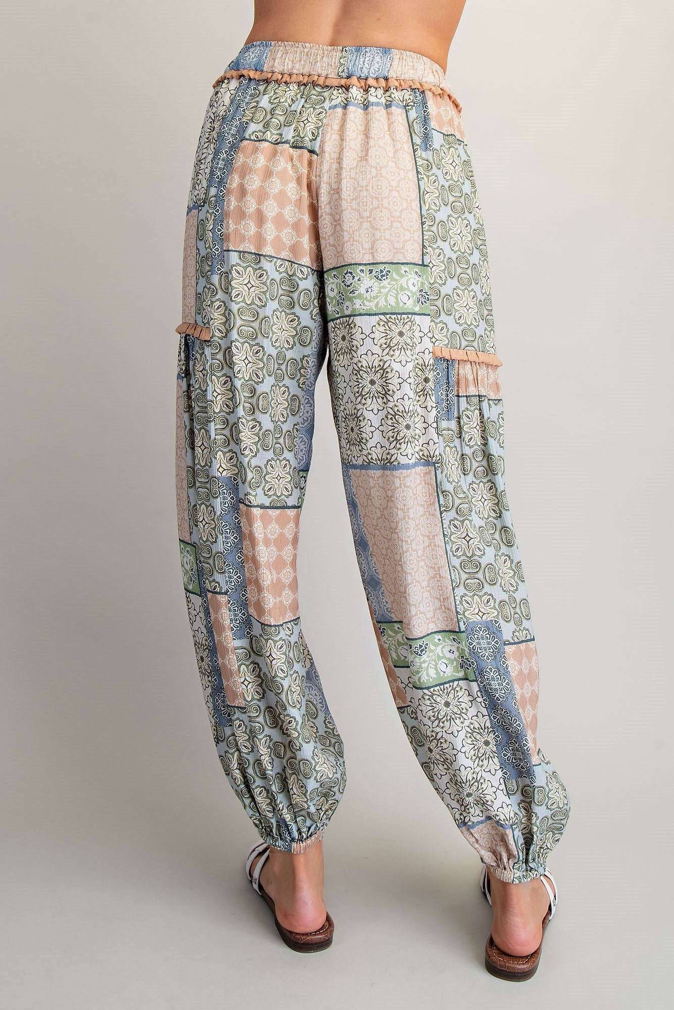 Patchwork Print Joggers