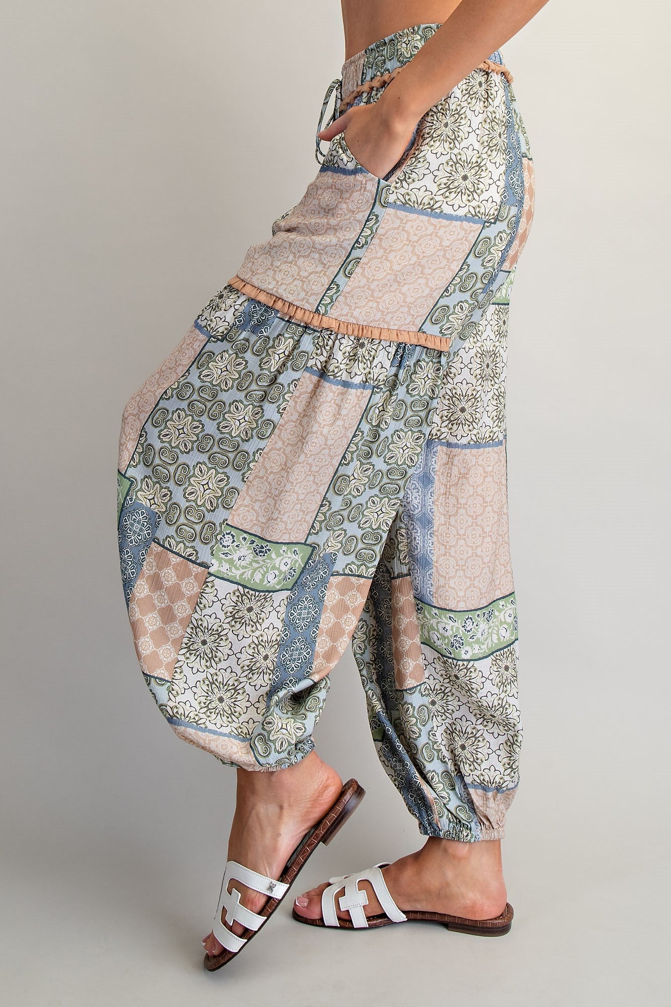 Patchwork Print Joggers