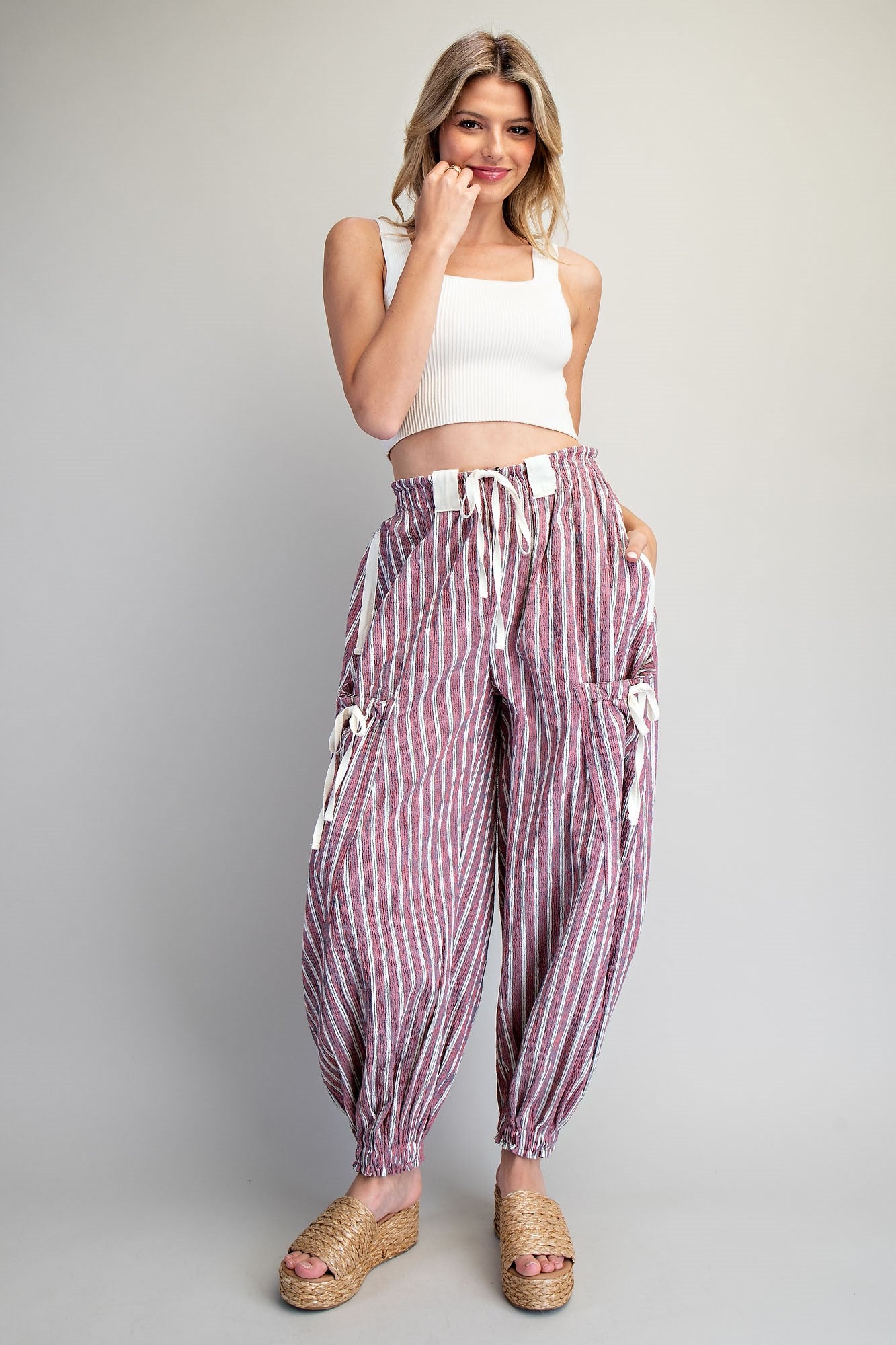 Stripe Cargo Pocket Tapered Joggers