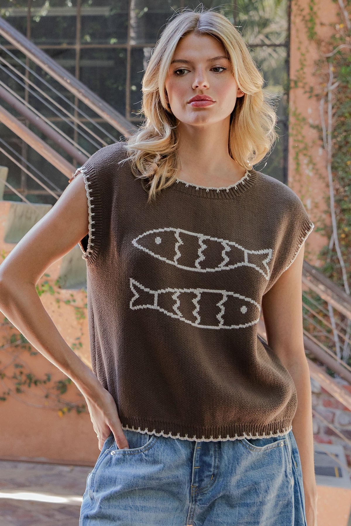 Whipstitch Fish Sweater