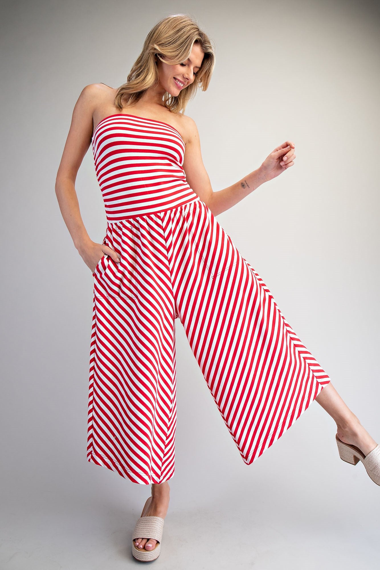 Stripe Tube Top Jumper