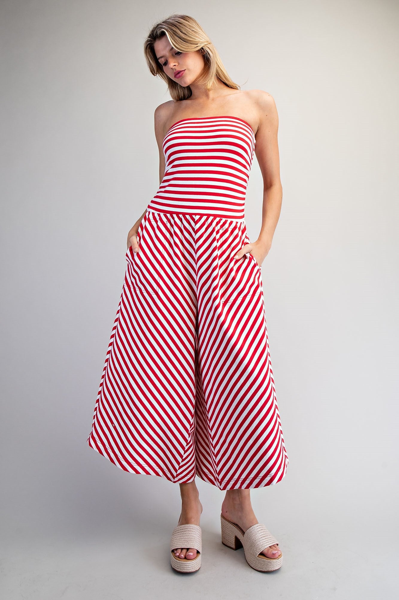 Stripe Tube Top Jumper