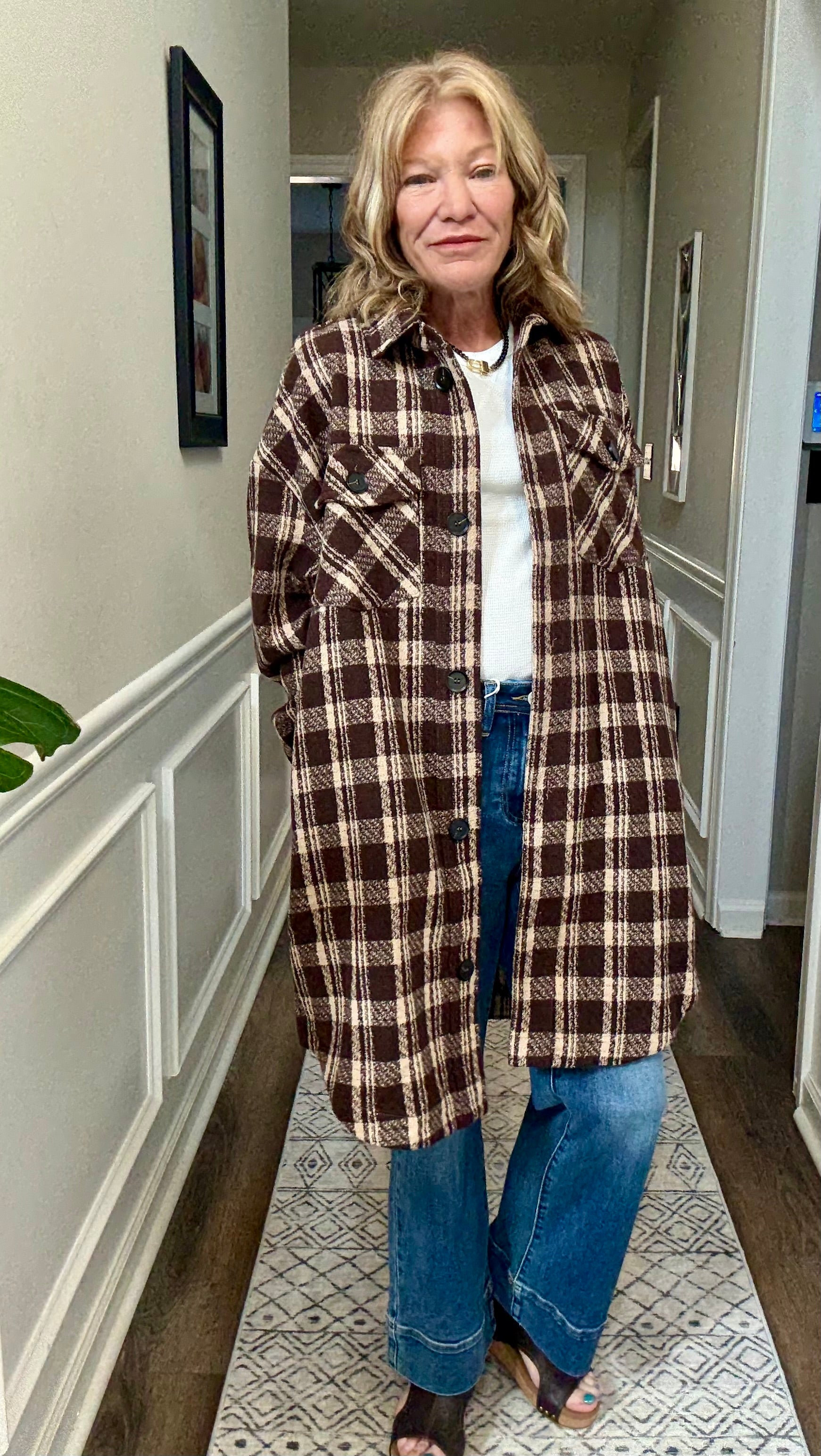 Midi Plaid Jacket