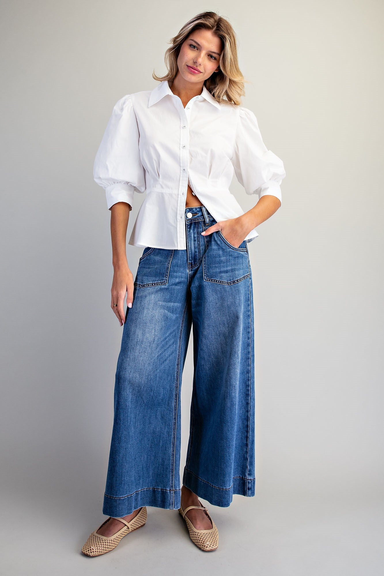 Eesome Wide Leg Pocket Jeans
