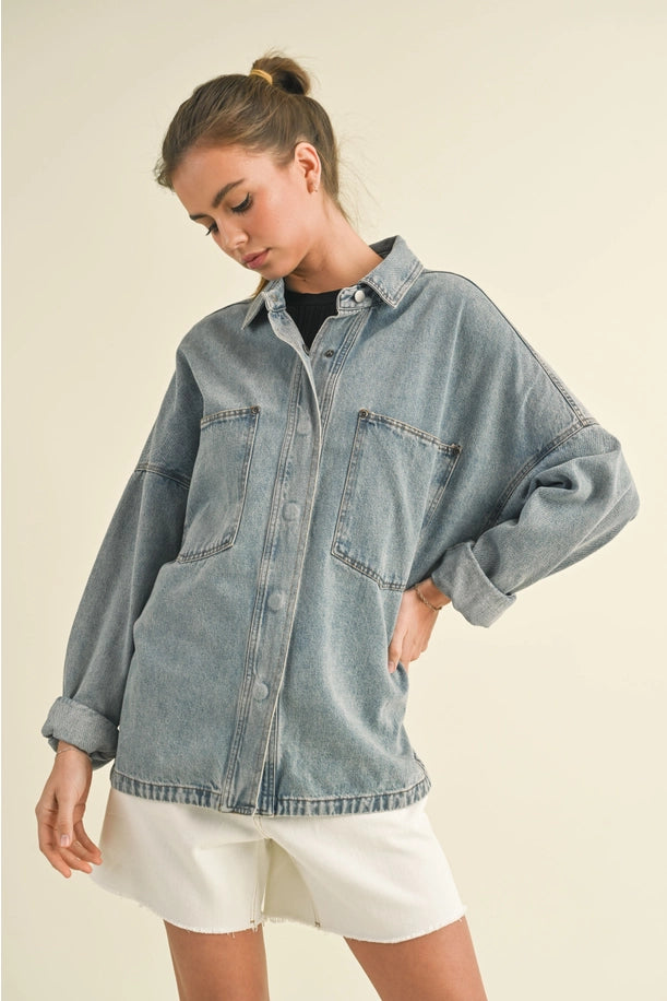 Snap Button Denim Jacket