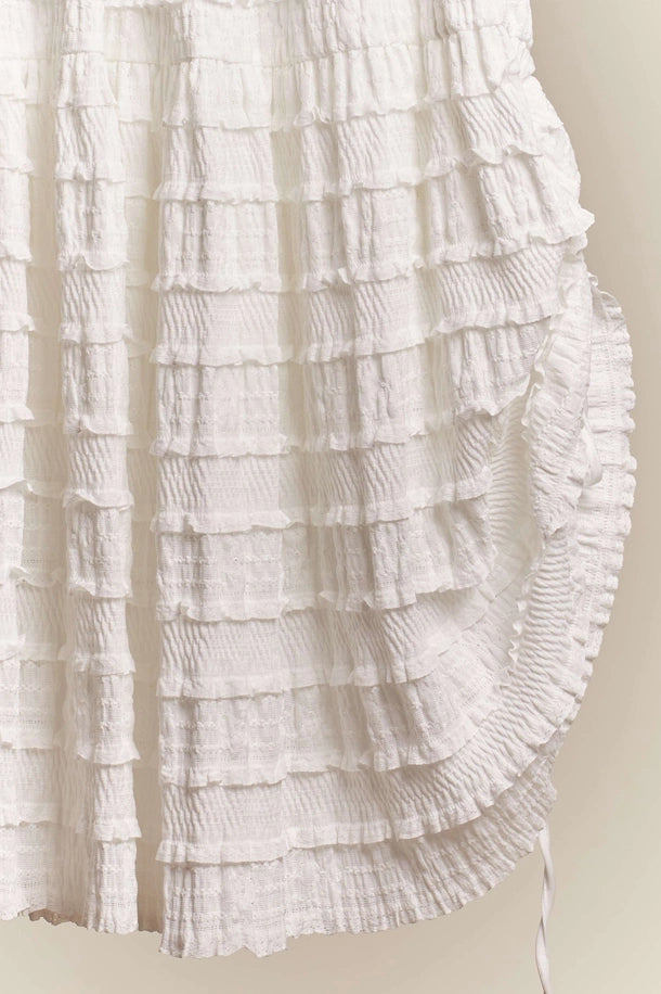 Maxi Ruffle Skirt in White