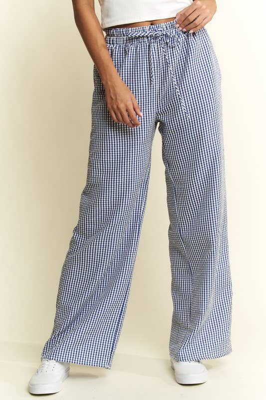 Gingham Boxer Pants in Blue
