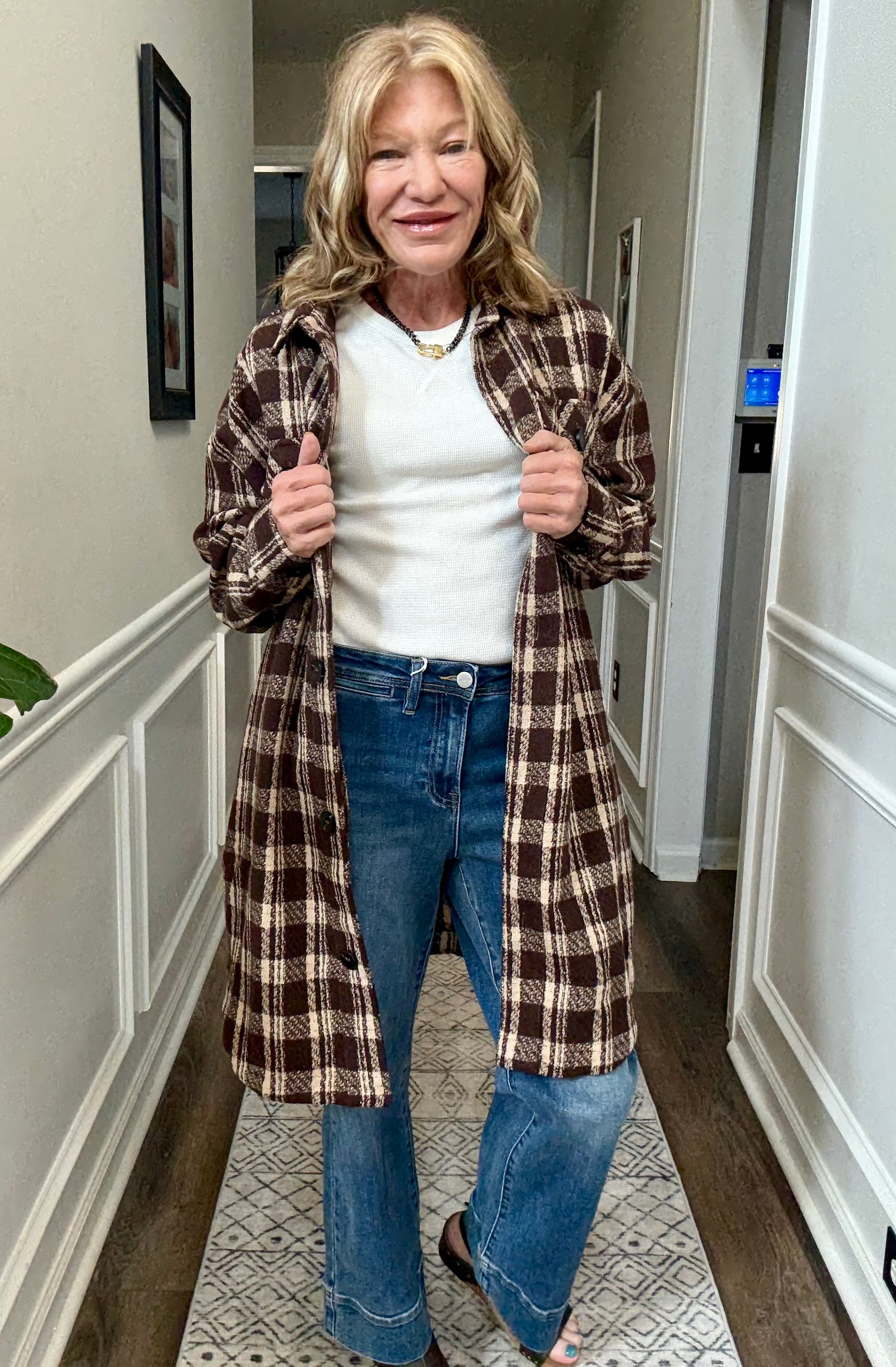 Midi Plaid Jacket