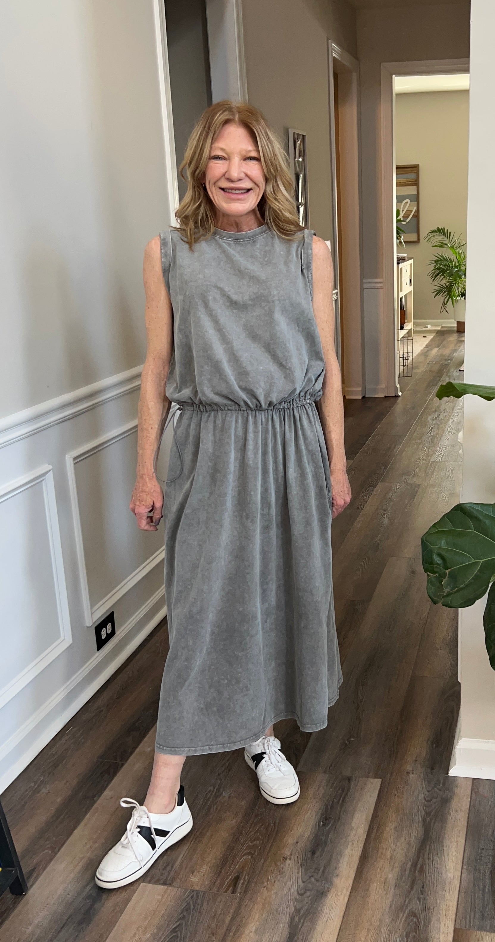 Cotton Maxi Dress in Ash