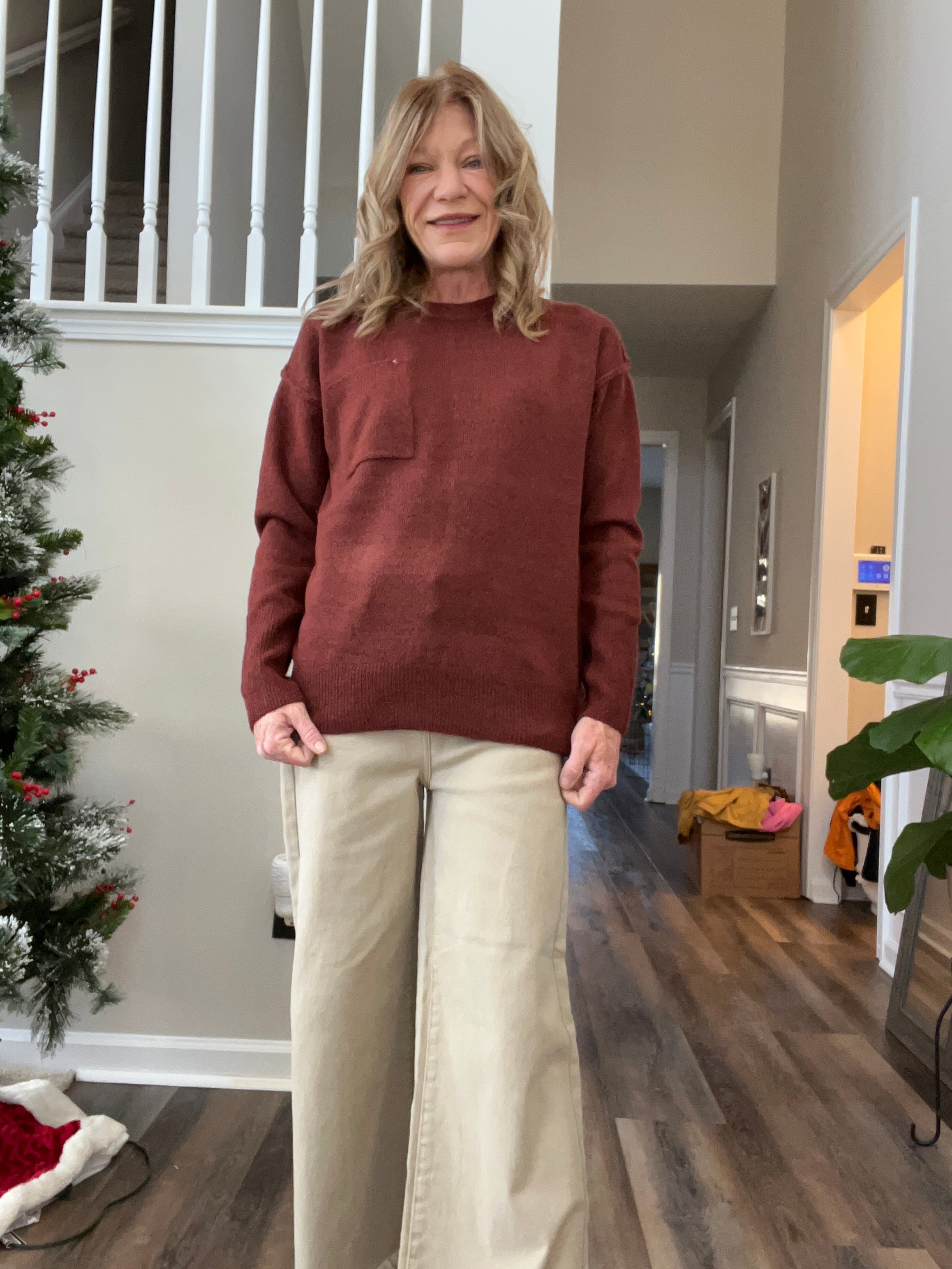 Melange Hi-low Pocket Sweater multiple colors