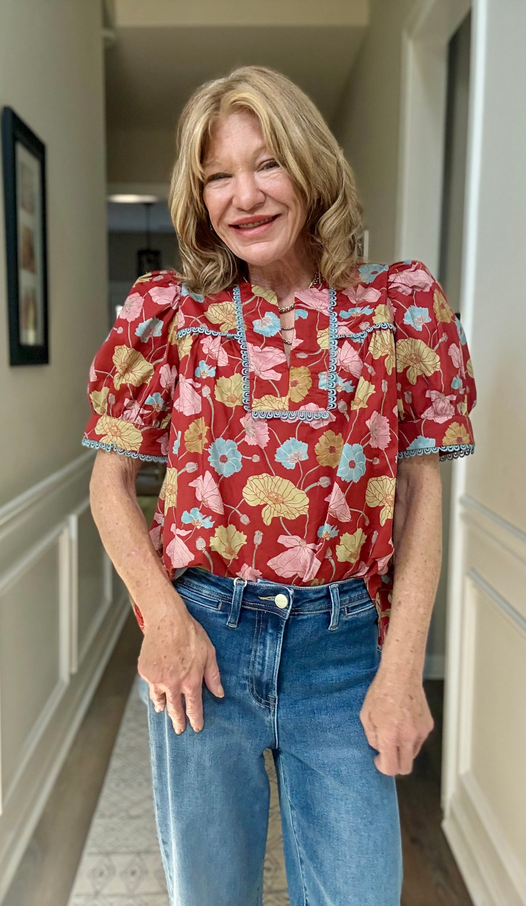 Floral Puff Sleeve Top
