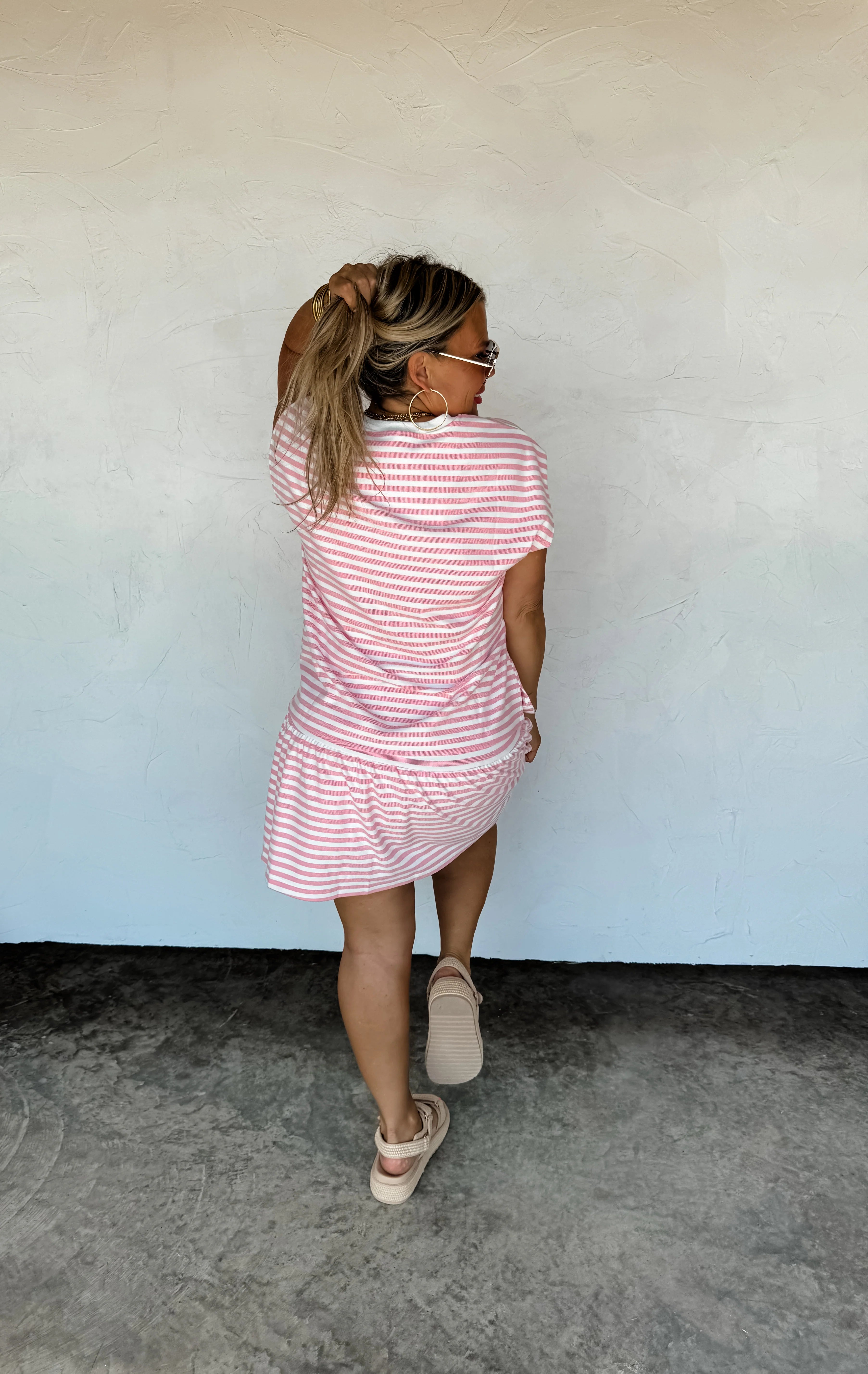 Stripe Skort Set in Pink