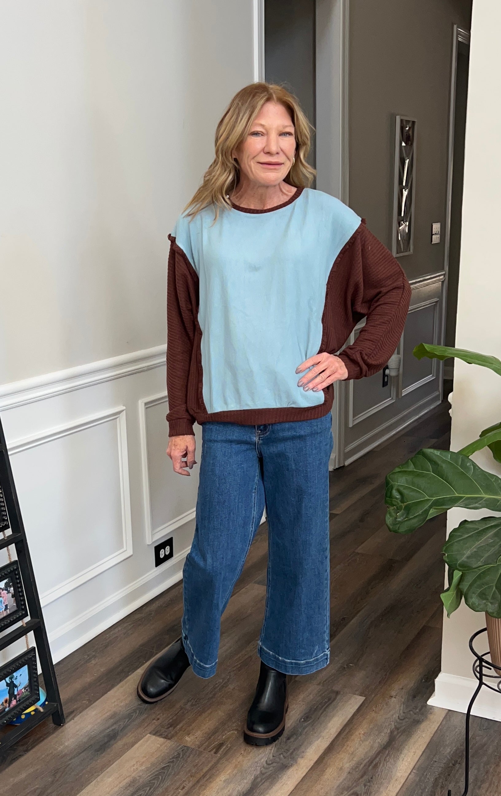 Color Block Detail Sweater