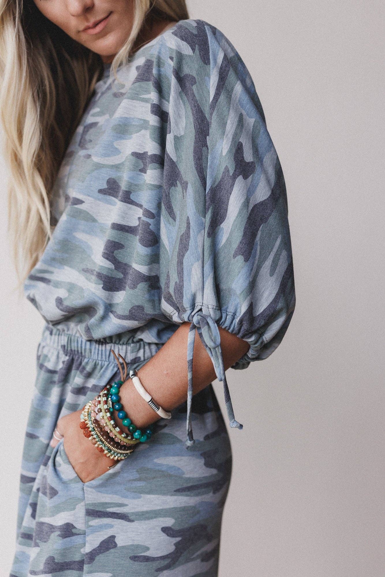 Carolina Comfy Wide Leg Jumpsuit - Camo