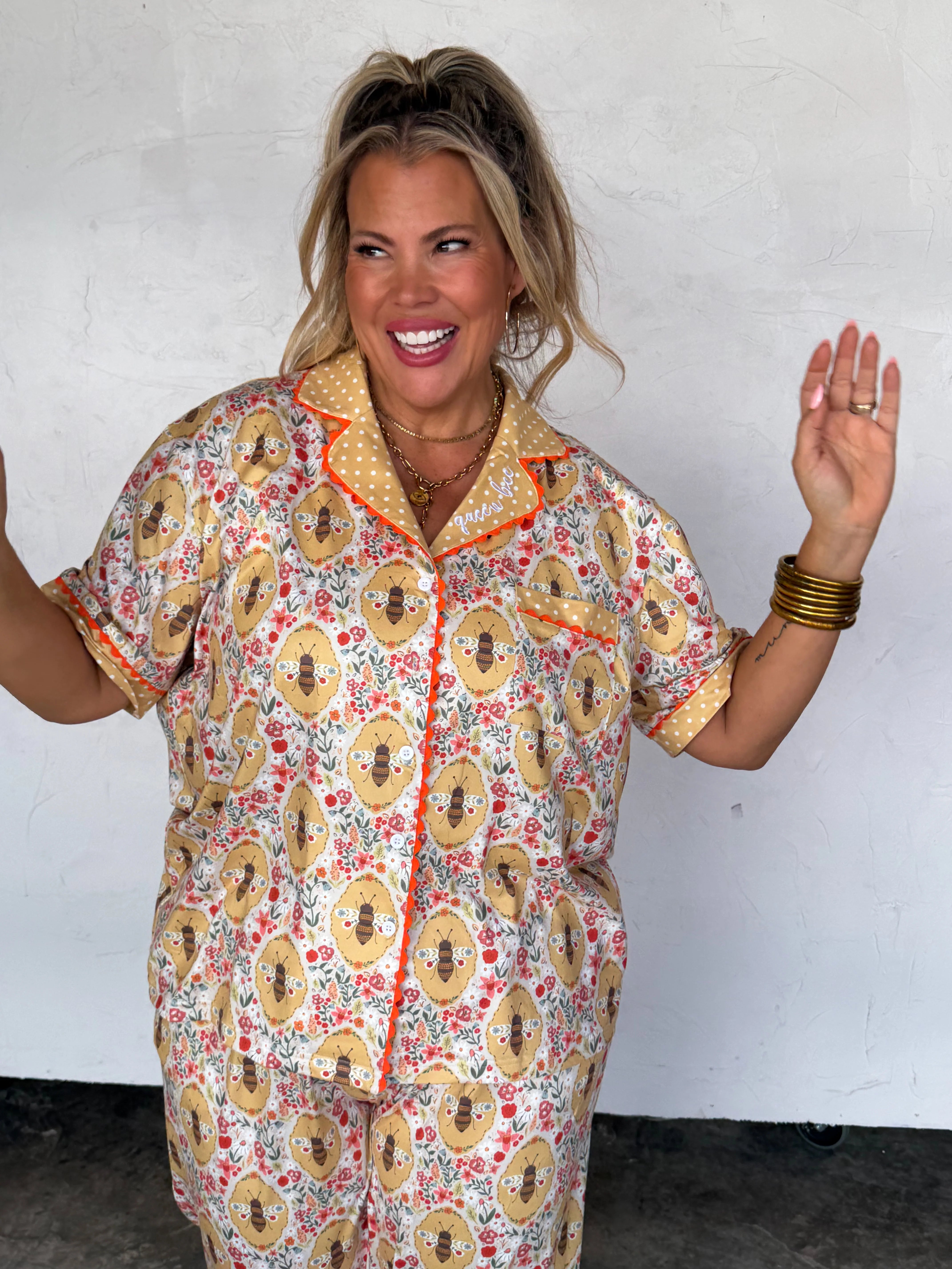 Luxe Farm Girl Pjs in Queen Bee 40% off