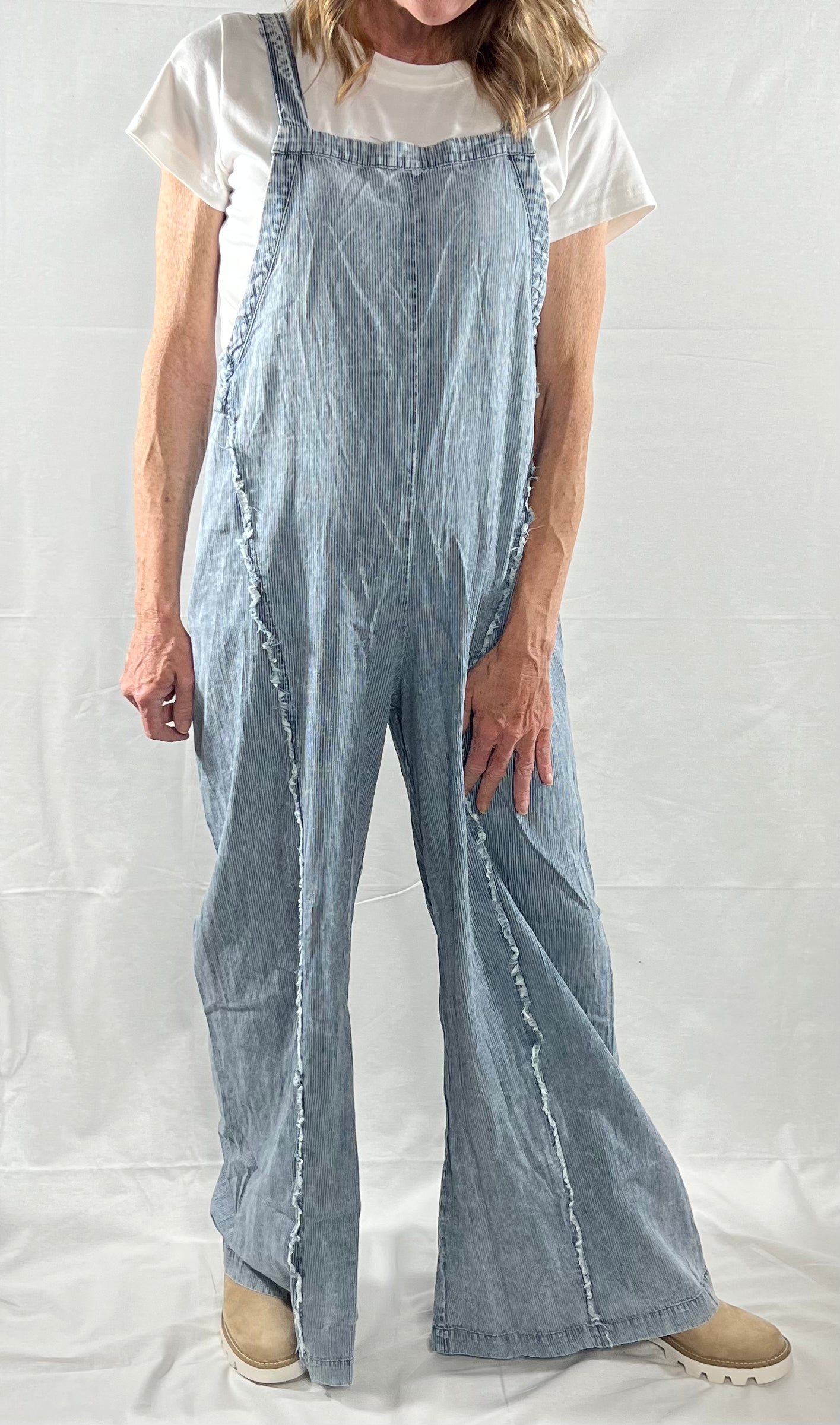 Stonewashed Pinstriped Jumpsuit