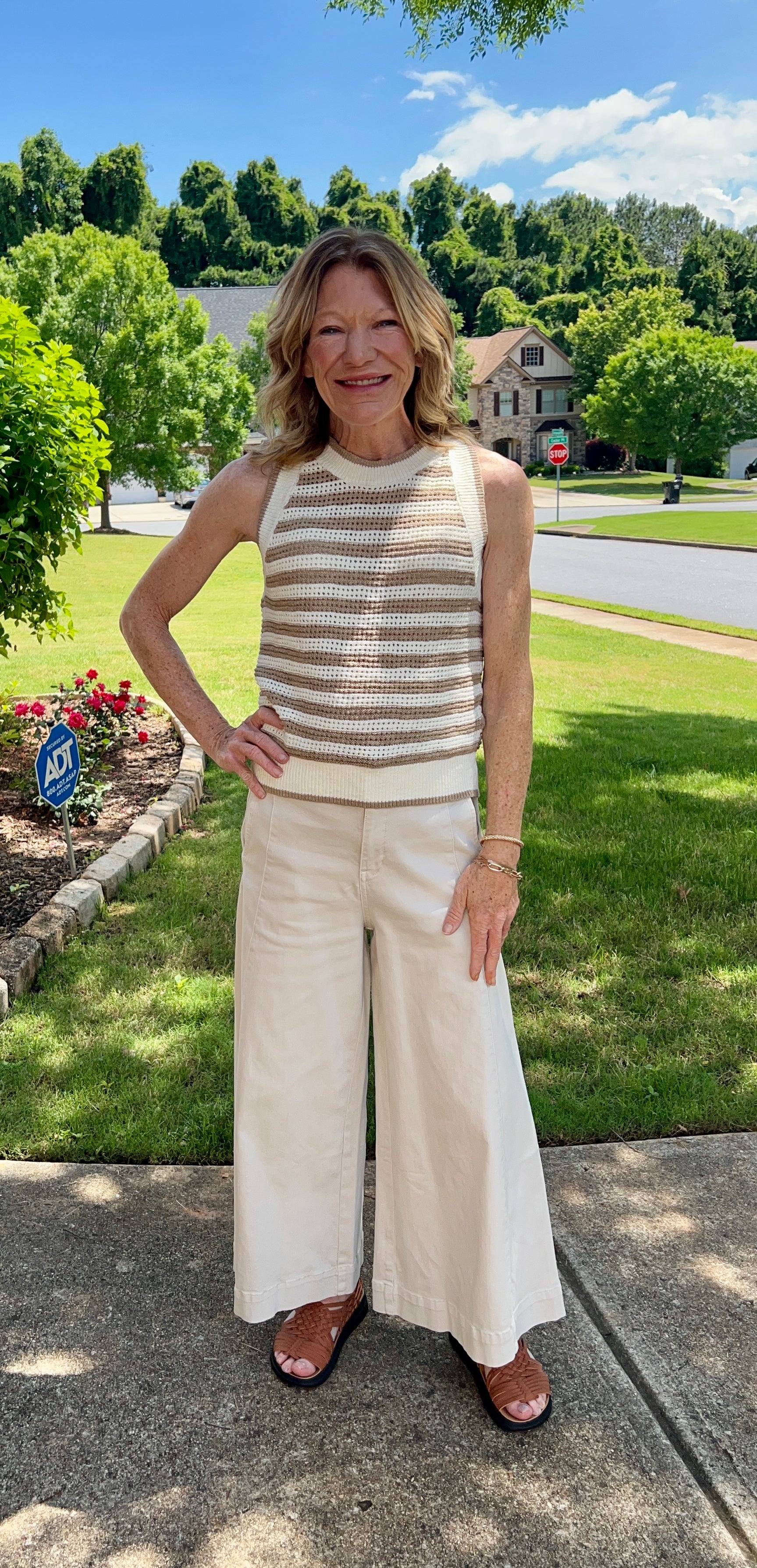 Striped Halter Neck Top