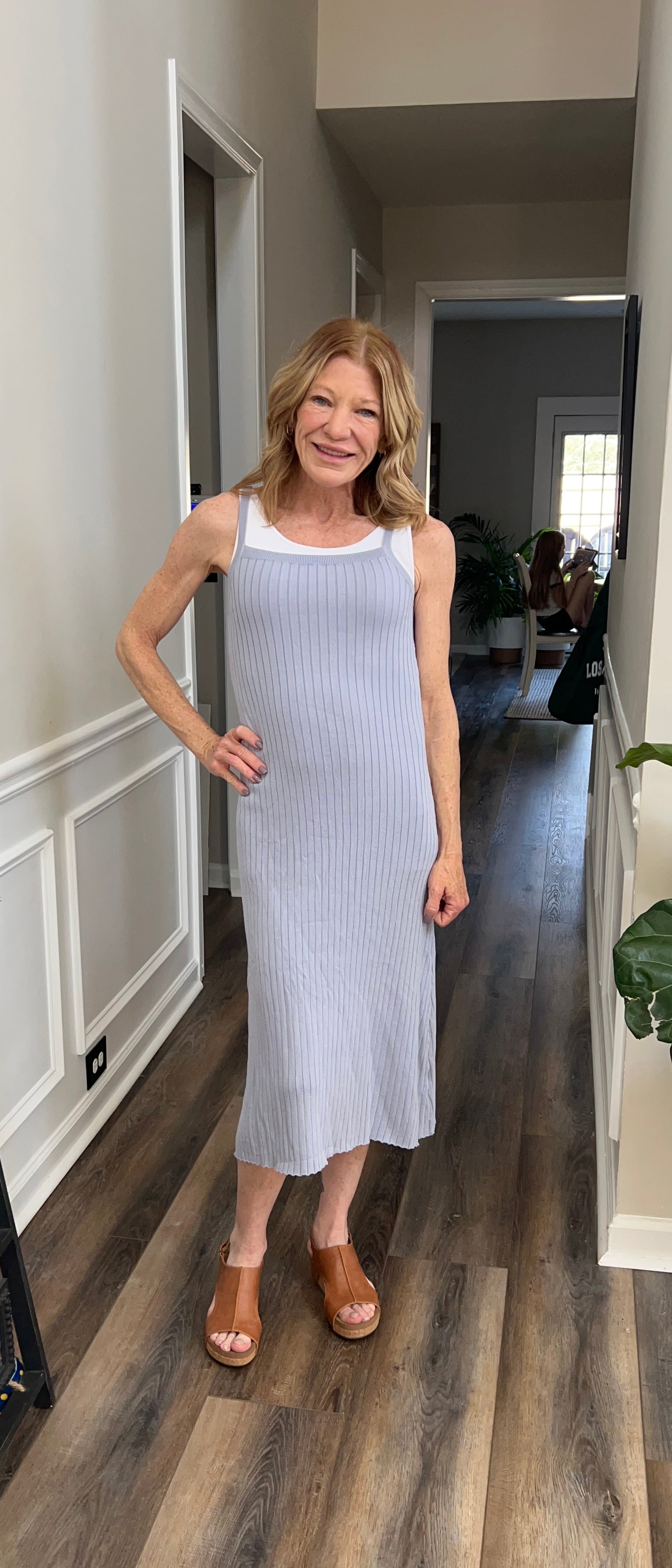 Tank Dress Set in Blue Grey
