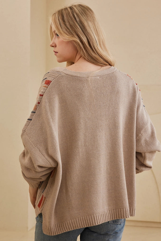 Multi Stripe Detailed Cardigan