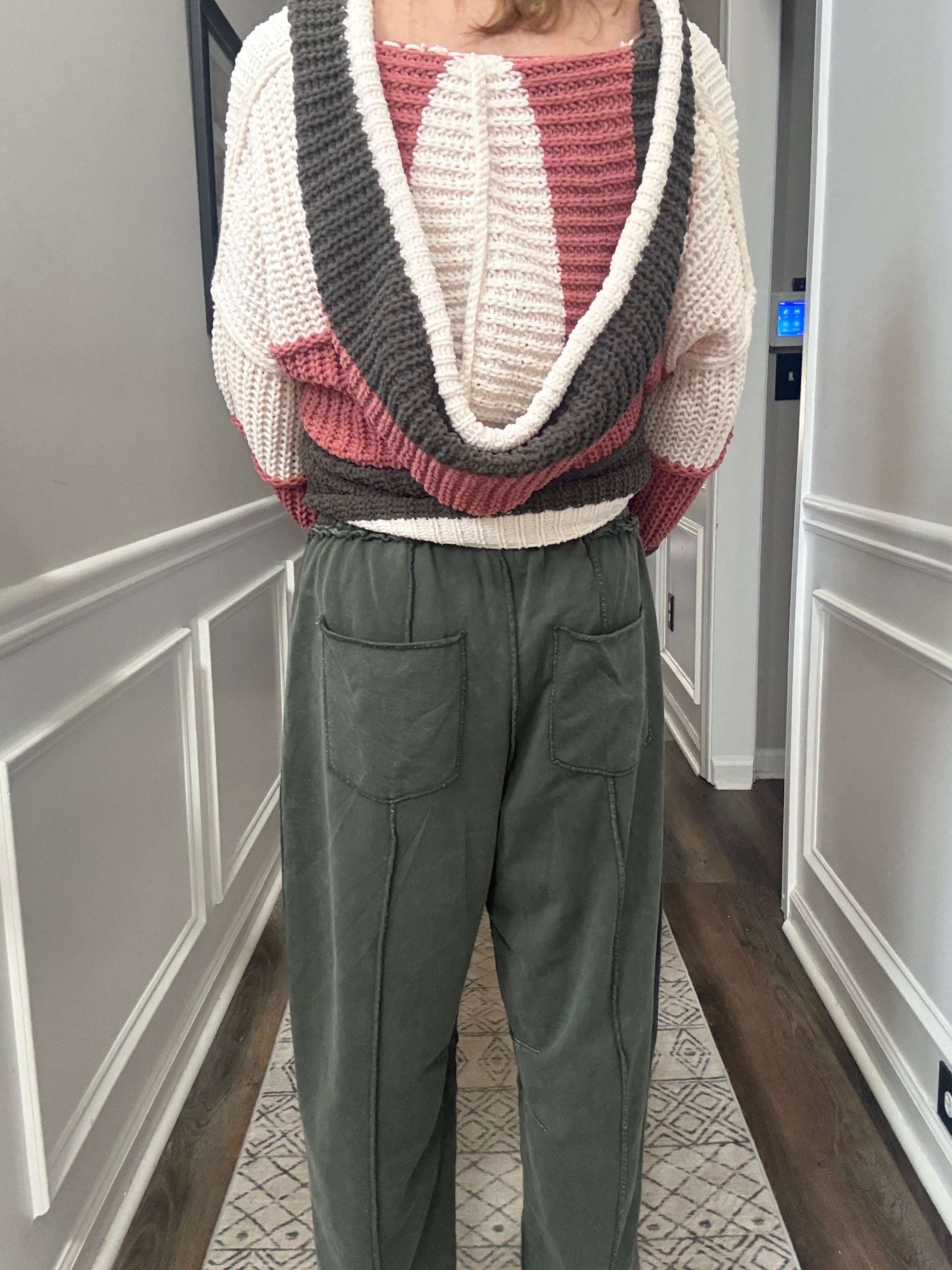 Mineral Washed Barrel Pants in Forest