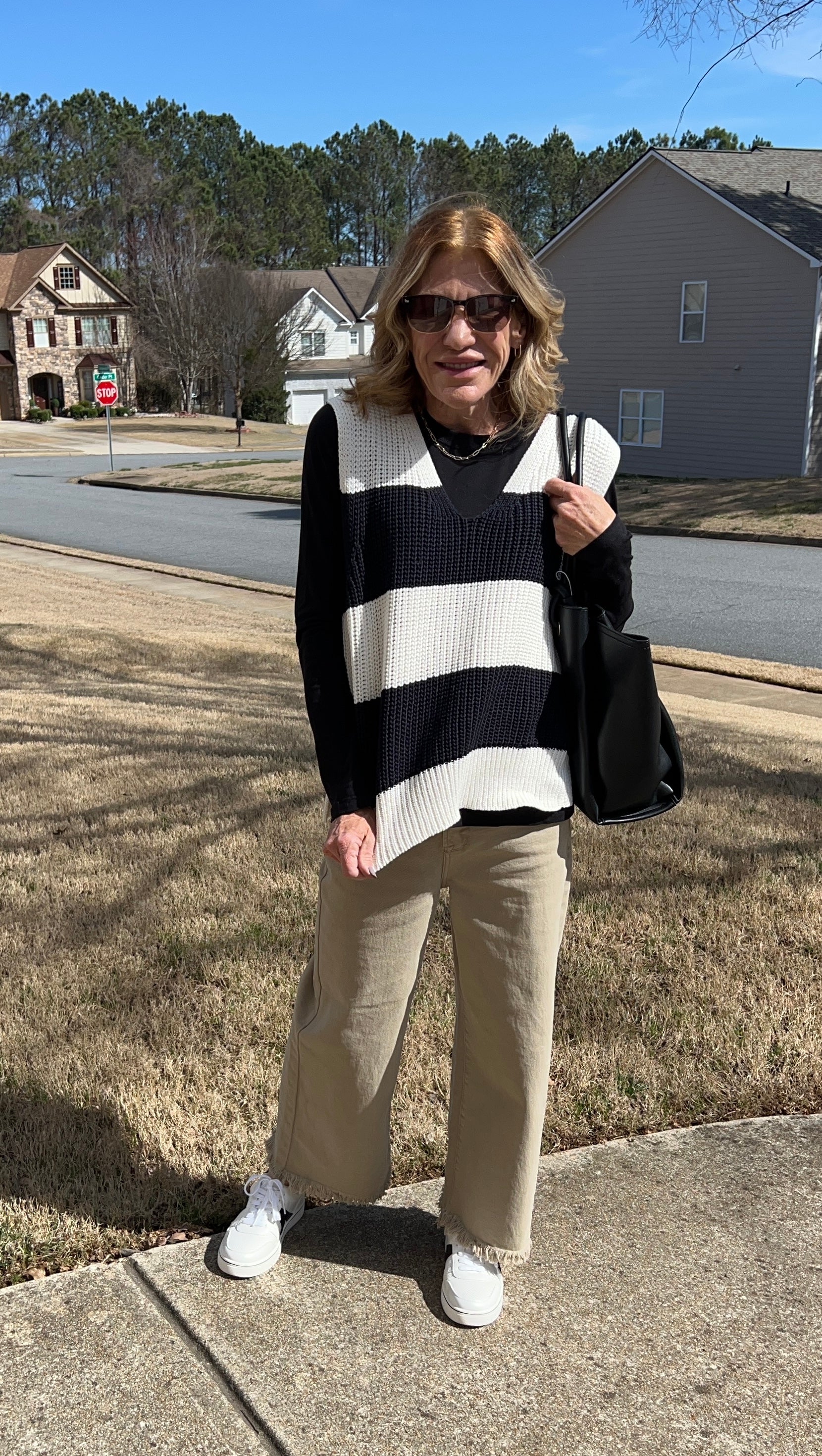 Striped Knit Oversized vest
