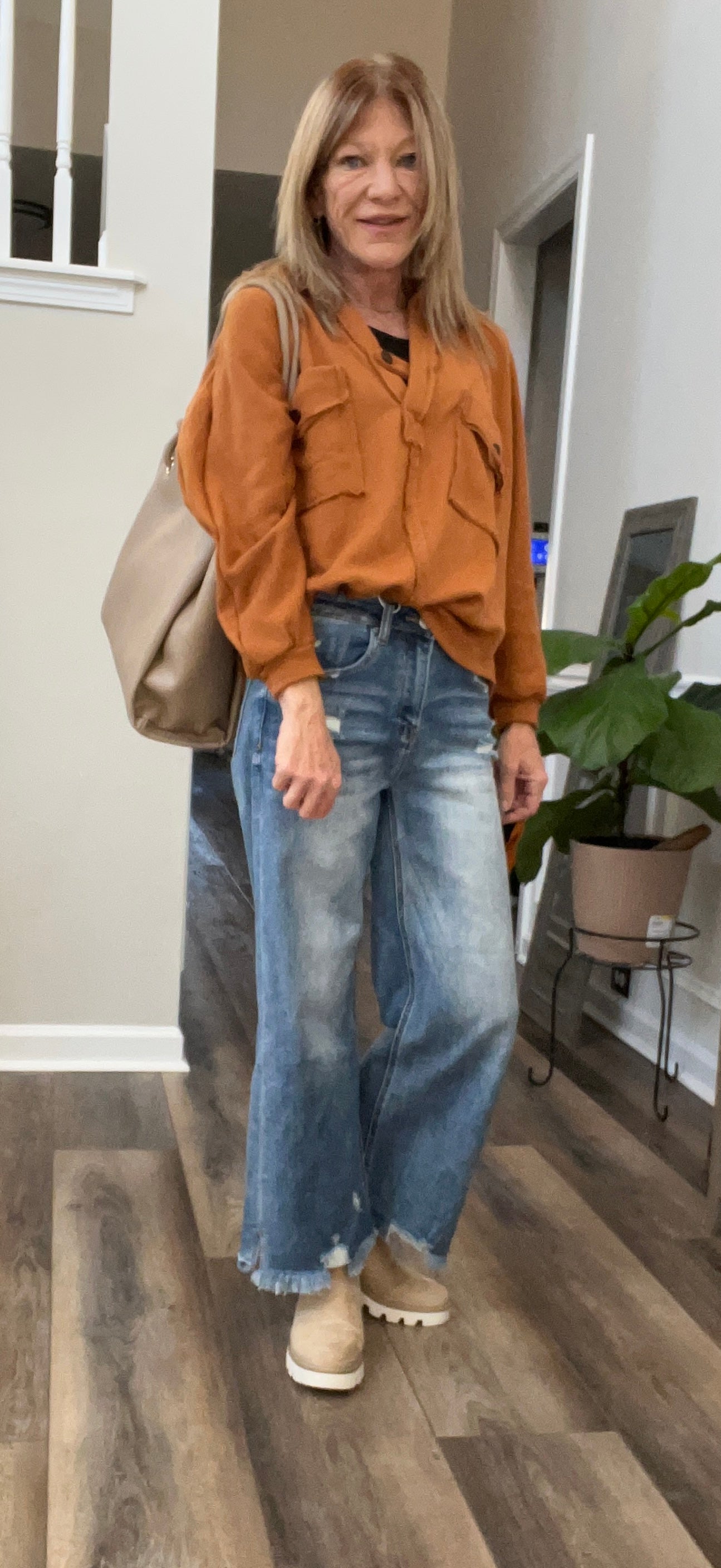 Oversized Collared top with Pockets