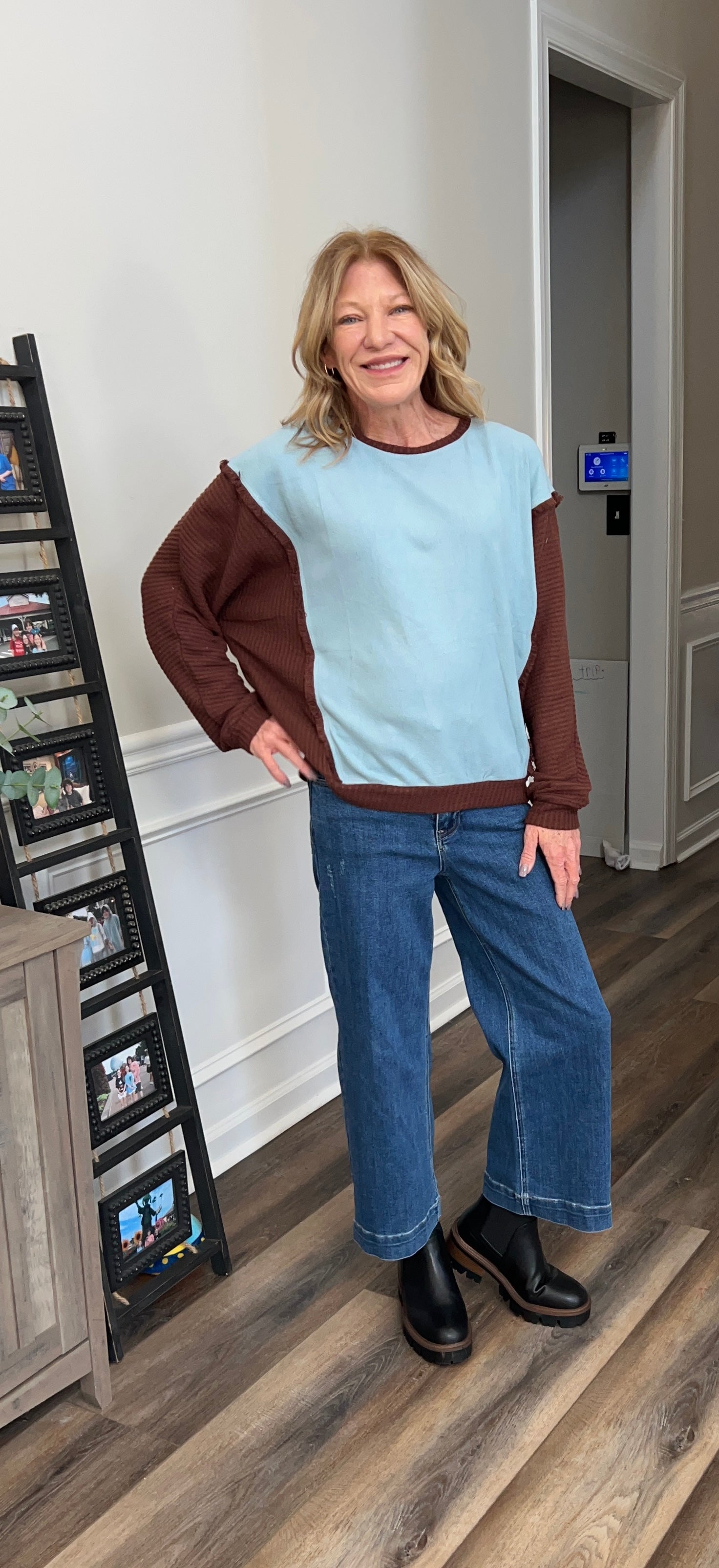 Color Block Detail Sweater