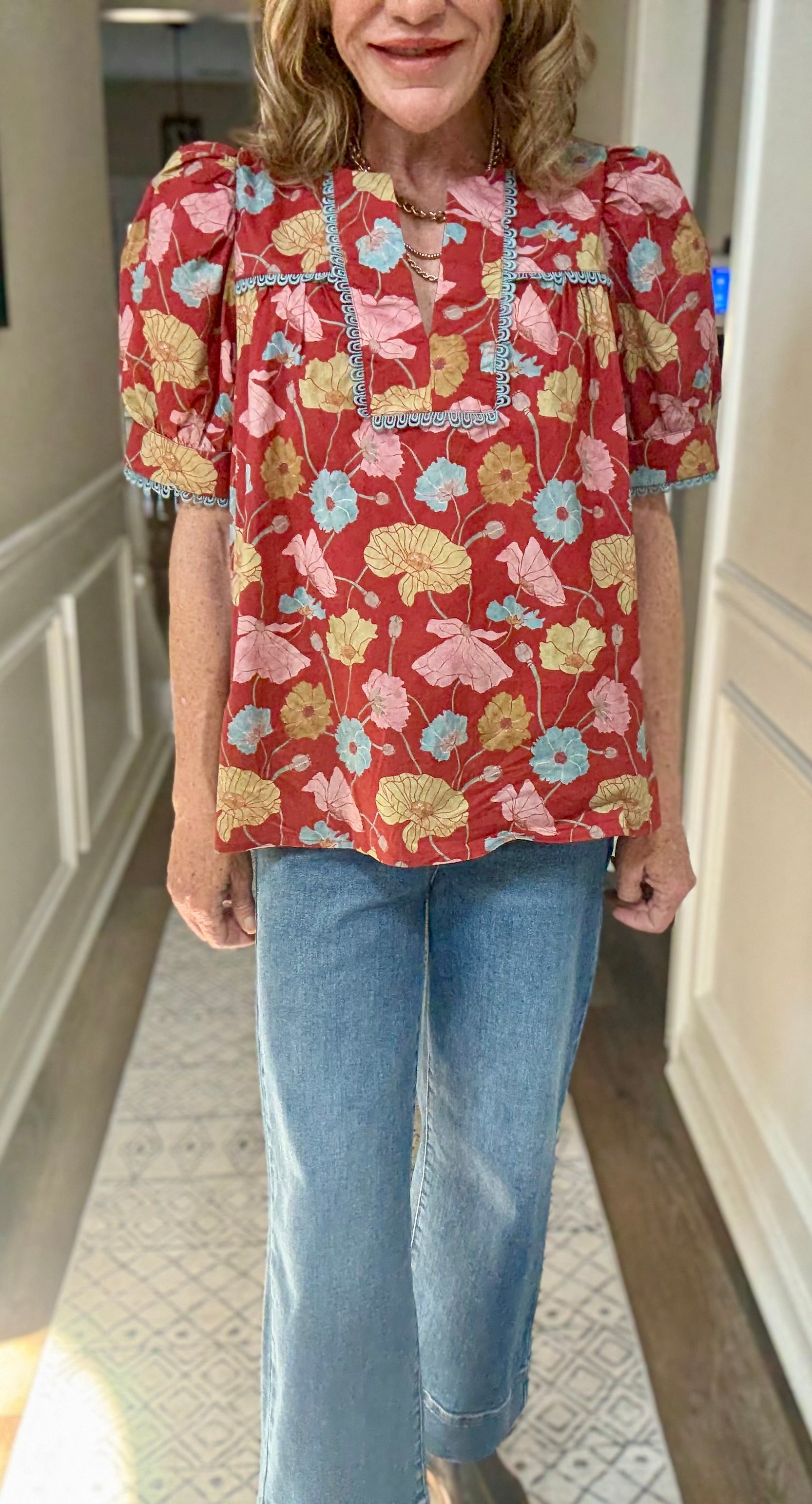 Floral Puff Sleeve Top
