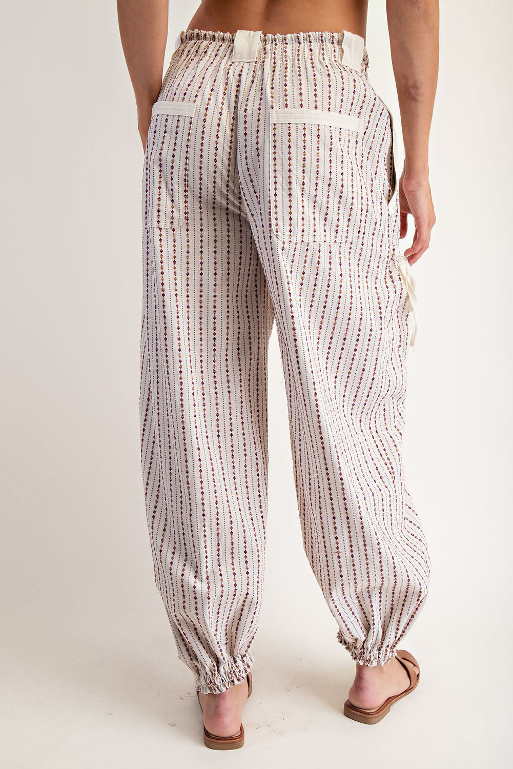 Soft Wash Diamond Print Joggers in Oatmeal