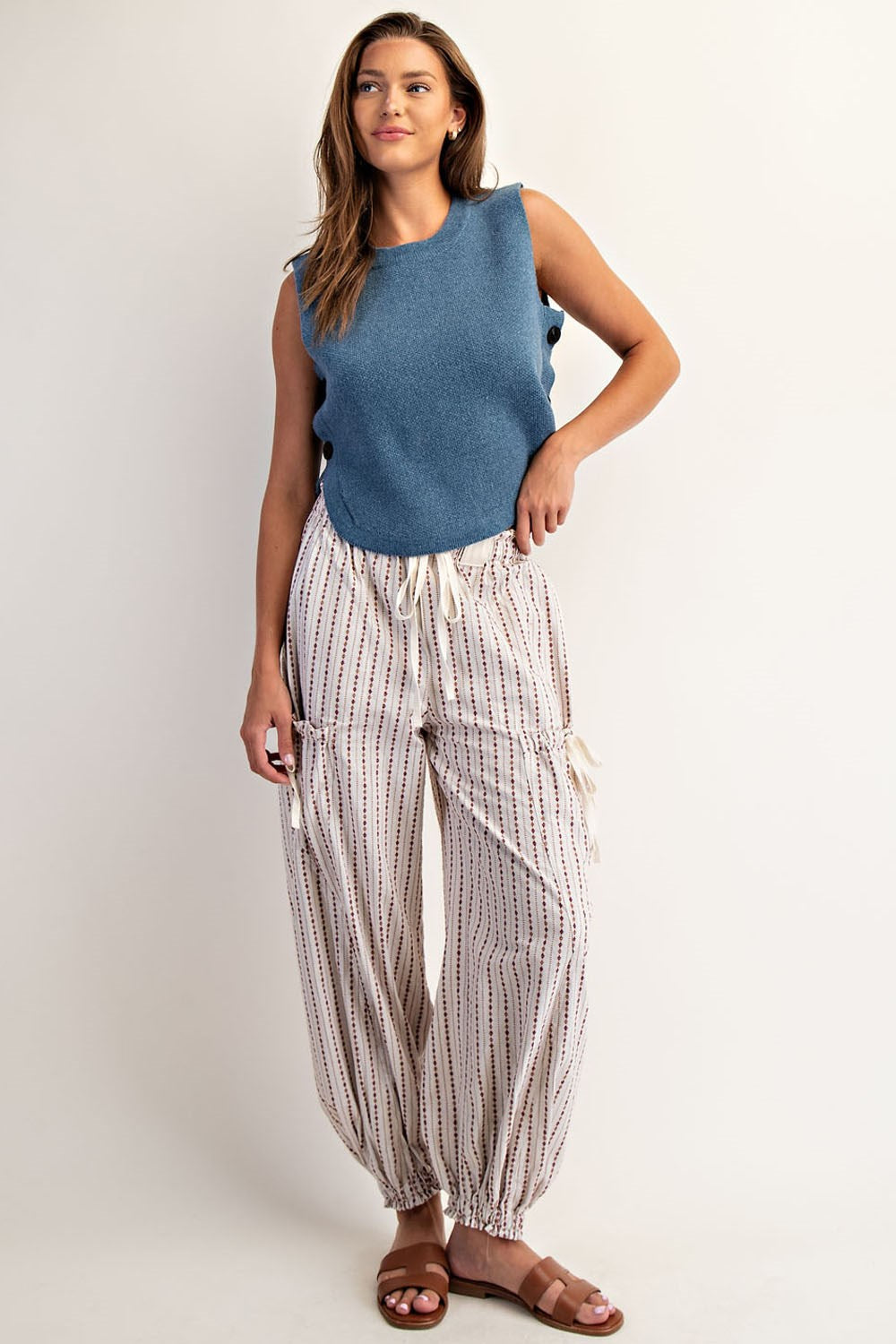 Soft Wash Diamond Print Joggers in Oatmeal