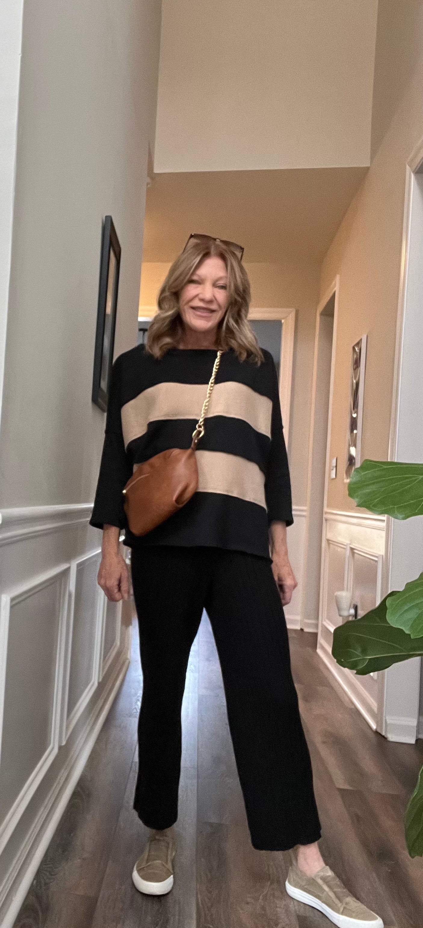 Oversized Color Block Crop Sweater