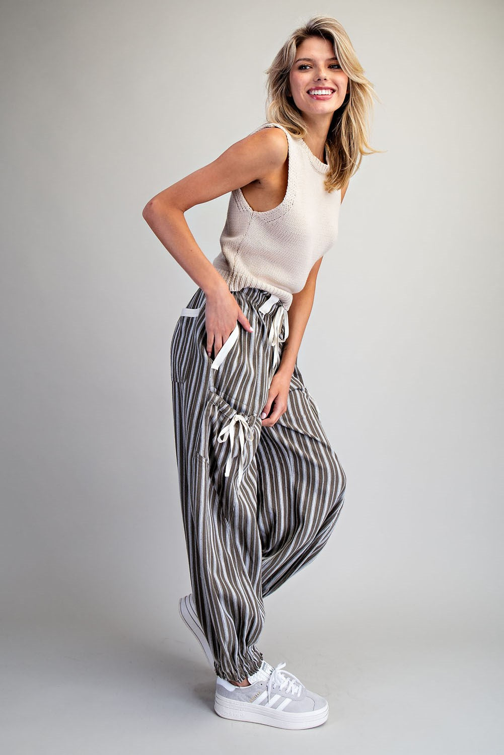Stripe Jogger in Woodland Moss