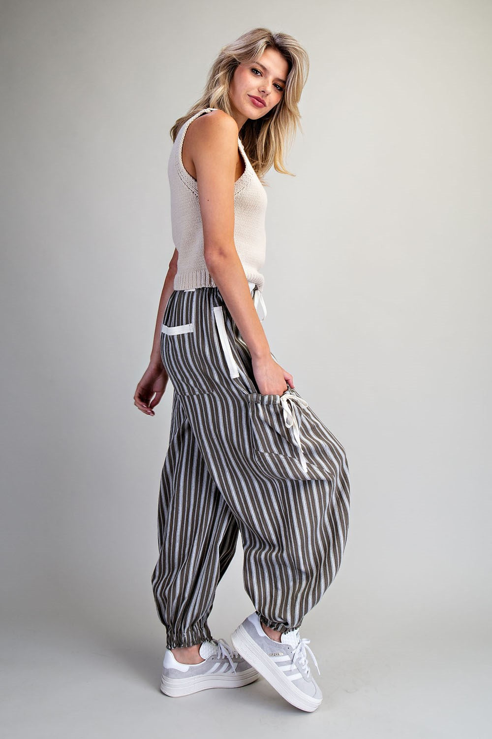 Stripe Jogger in Woodland Moss