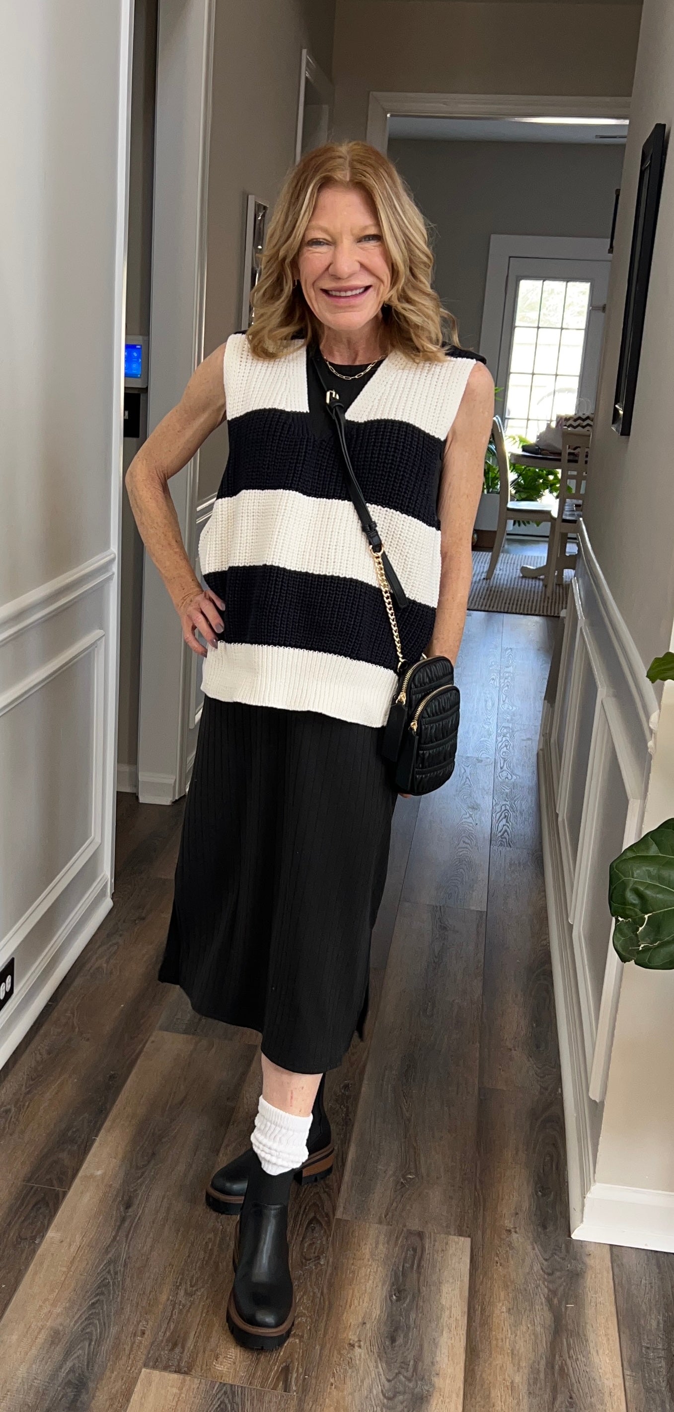 Striped Knit Oversized vest