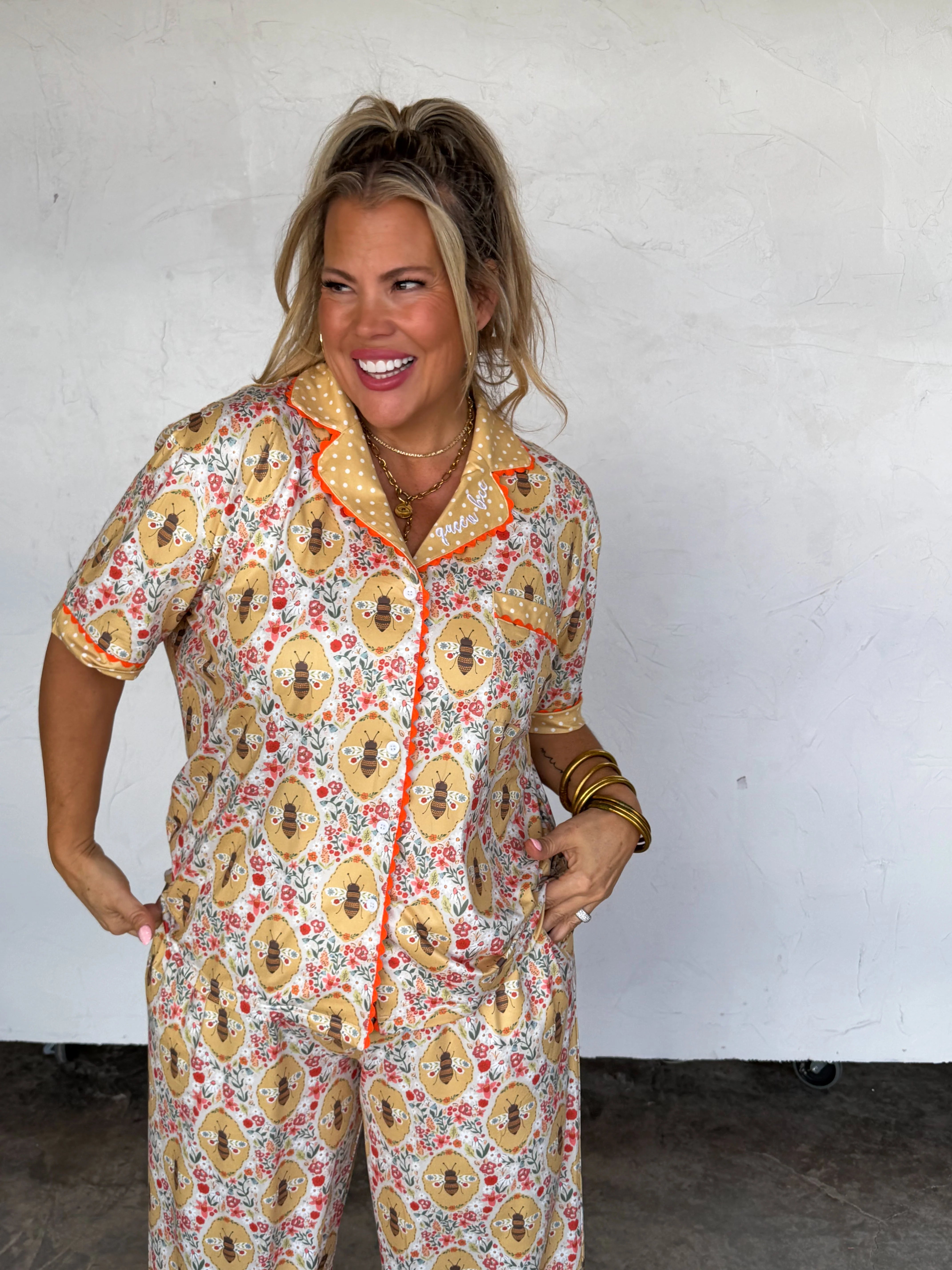 Luxe Farm Girl Pjs in Queen Bee 40% off