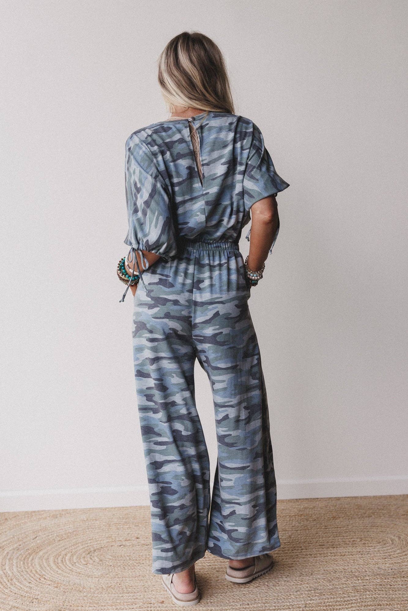 Carolina Comfy Wide Leg Jumpsuit - Camo