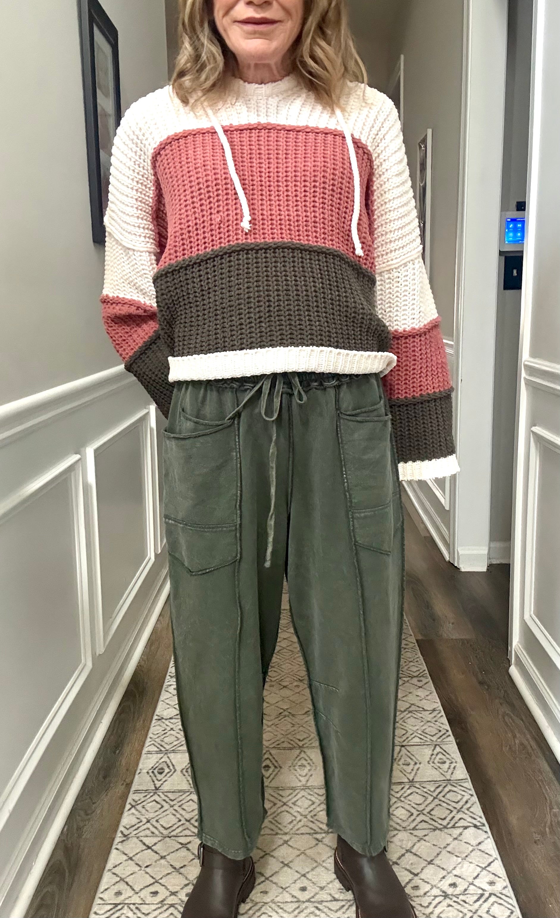 Mineral Washed Barrel Pants in Forest