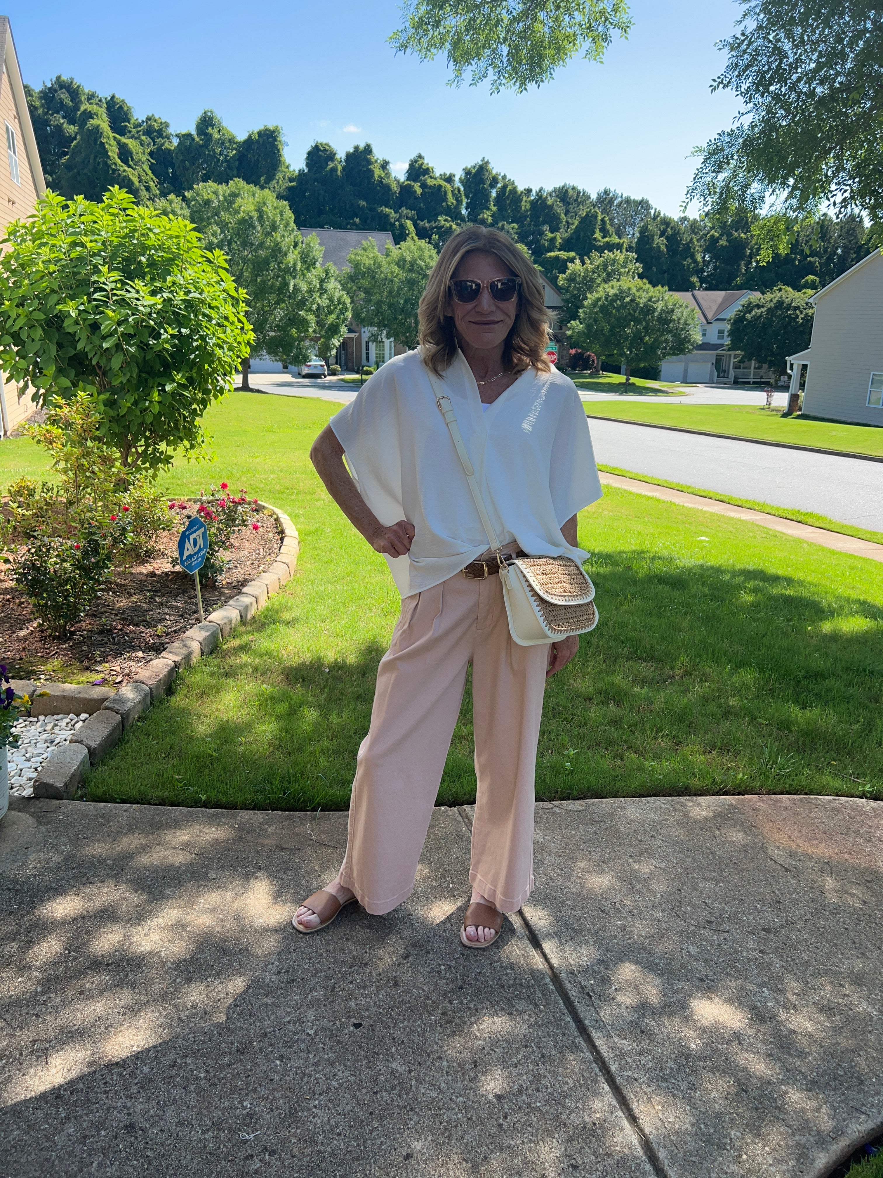 Pleated Trouser Pants in Dusty Pink