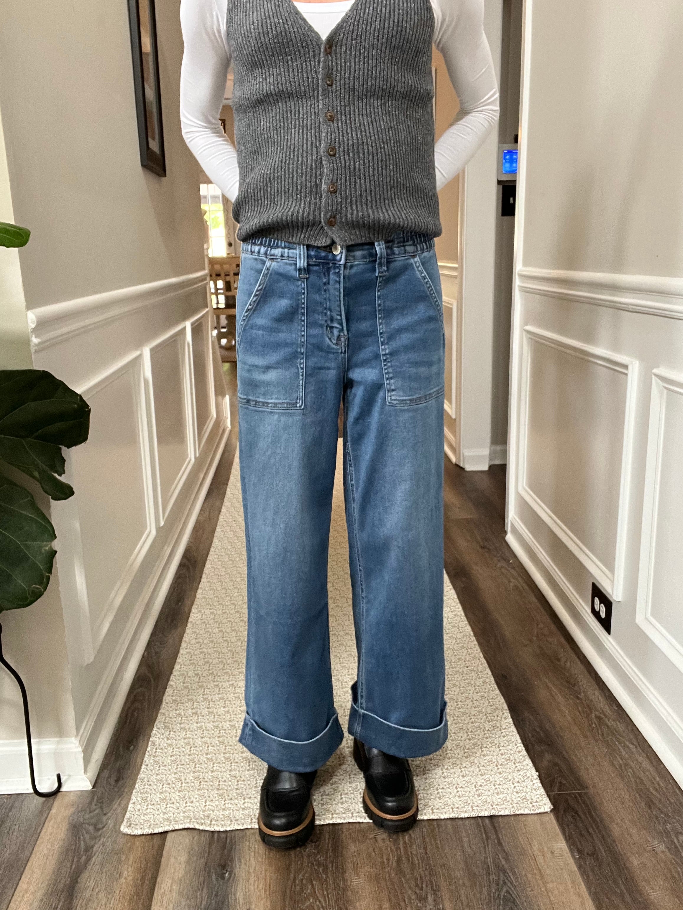 Vervet High Rise Baggy Wide Leg Jeans