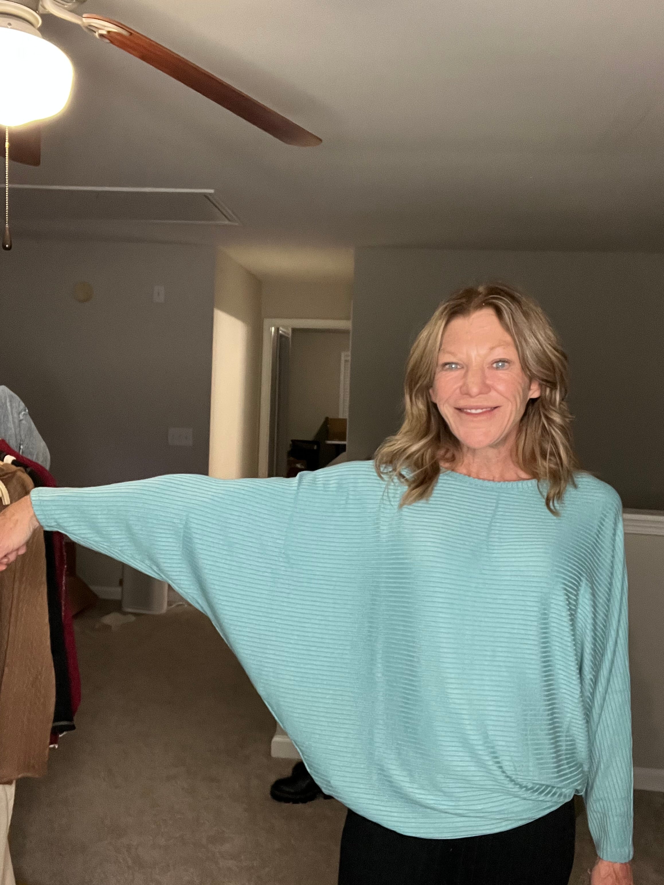 Ribbed Dolman Long Sleeve Top