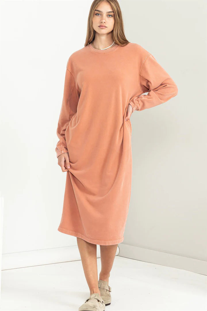 Sweater dress in Baked Clay