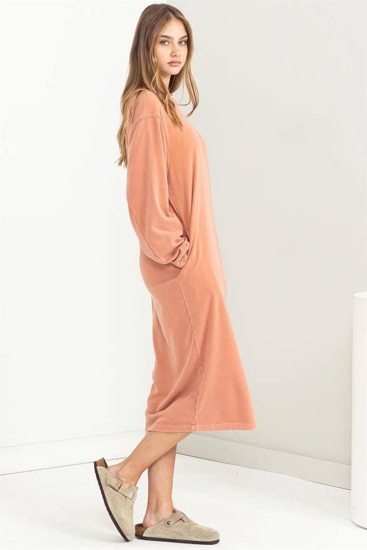 Sweater dress in Baked Clay