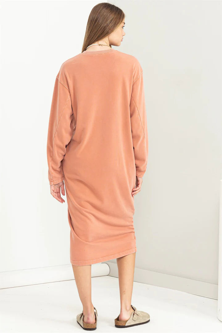 Sweater dress in Baked Clay